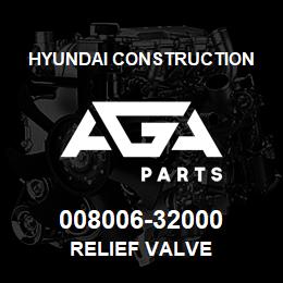 008006-32000 Hyundai Construction RELIEF VALVE | AGA Parts