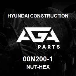 00N200-1 Hyundai Construction NUT-HEX | AGA Parts