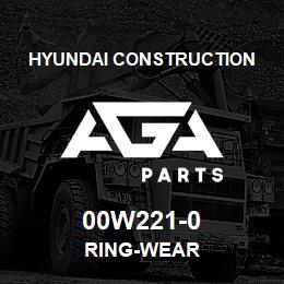 00W221-0 Hyundai Construction RING-WEAR | AGA Parts