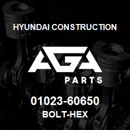 01023-60650 Hyundai Construction BOLT-HEX | AGA Parts