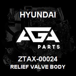 ZTAX-00024 Hyundai Construction RELIEF VALVE BODY | AGA Parts