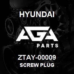 ZTAY-00009 Hyundai Construction SCREW PLUG | AGA Parts