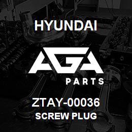 ZTAY-00036 Hyundai Construction SCREW PLUG | AGA Parts