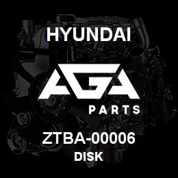 ZTBA-00006 Hyundai Construction DISK | AGA Parts