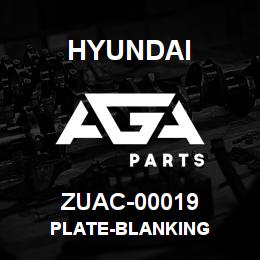 ZUAC-00019 Hyundai Construction PLATE-BLANKING | AGA Parts
