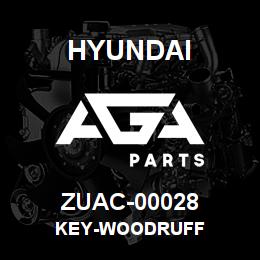 ZUAC-00028 Hyundai Construction KEY-WOODRUFF | AGA Parts