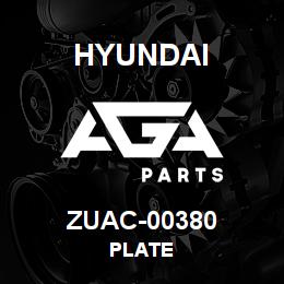 ZUAC-00380 Hyundai Construction PLATE | AGA Parts