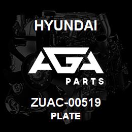 ZUAC-00519 Hyundai Construction PLATE | AGA Parts