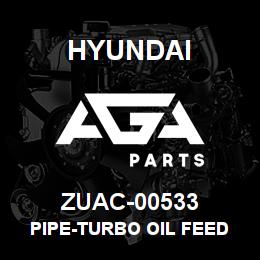 ZUAC-00533 Hyundai Construction PIPE-TURBO OIL FEED | AGA Parts