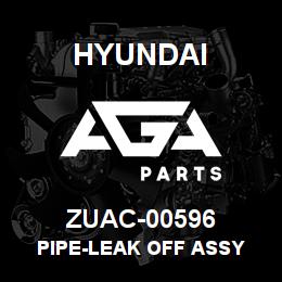 ZUAC-00596 Hyundai Construction PIPE-LEAK OFF ASSY | AGA Parts