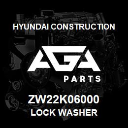ZW22K06000 Hyundai Construction LOCK WASHER | AGA Parts