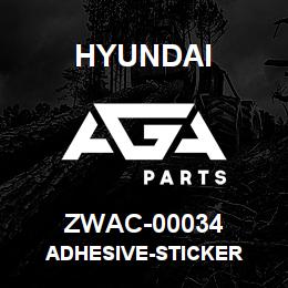 ZWAC-00034 Hyundai Construction ADHESIVE-STICKER | AGA Parts