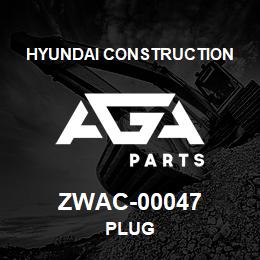 ZWAC-00047 Hyundai Construction PLUG | AGA Parts