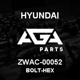ZWAC-00052 Hyundai Construction BOLT-HEX | AGA Parts
