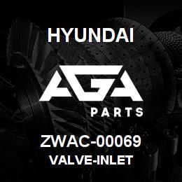 ZWAC-00069 Hyundai Construction VALVE-INLET | AGA Parts