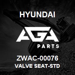 ZWAC-00076 Hyundai Construction VALVE SEAT-STD | AGA Parts