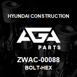 ZWAC-00088 Hyundai Construction BOLT-HEX | AGA Parts