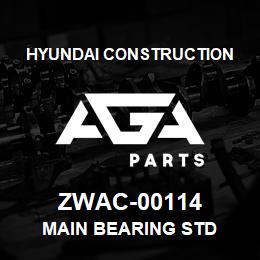 ZWAC-00114 Hyundai Construction MAIN BEARING STD | AGA Parts
