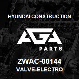 ZWAC-00144 Hyundai Construction VALVE-ELECTRO | AGA Parts