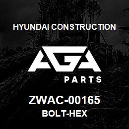 ZWAC-00165 Hyundai Construction BOLT-HEX | AGA Parts