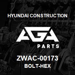 ZWAC-00173 Hyundai Construction BOLT-HEX | AGA Parts