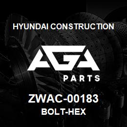 ZWAC-00183 Hyundai Construction BOLT-HEX | AGA Parts