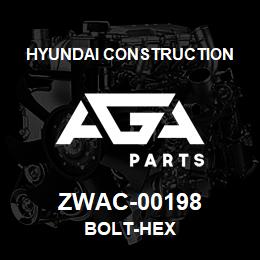 ZWAC-00198 Hyundai Construction BOLT-HEX | AGA Parts