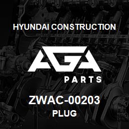 ZWAC-00203 Hyundai Construction PLUG | AGA Parts