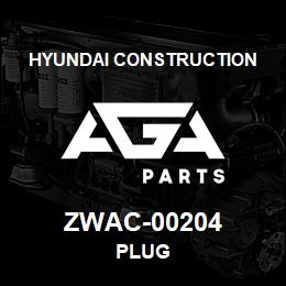 ZWAC-00204 Hyundai Construction PLUG | AGA Parts