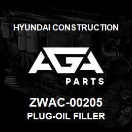 ZWAC-00205 Hyundai Construction PLUG-OIL FILLER | AGA Parts