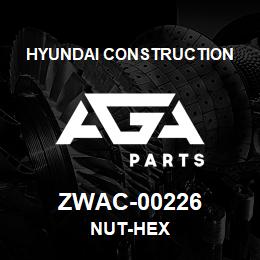 ZWAC-00226 Hyundai Construction NUT-HEX | AGA Parts