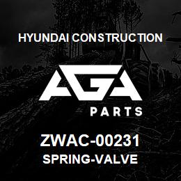 ZWAC-00231 Hyundai Construction SPRING-VALVE | AGA Parts