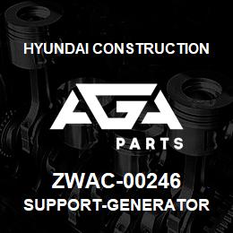 ZWAC-00246 Hyundai Construction SUPPORT-GENERATOR | AGA Parts