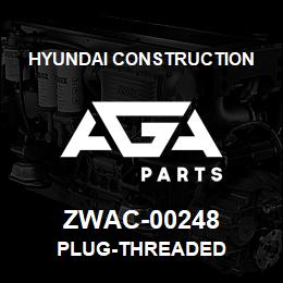 ZWAC-00248 Hyundai Construction PLUG-THREADED | AGA Parts