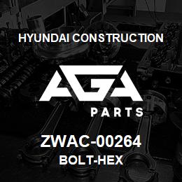 ZWAC-00264 Hyundai Construction BOLT-HEX | AGA Parts