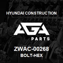 ZWAC-00268 Hyundai Construction BOLT-HEX | AGA Parts