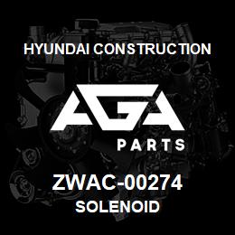 ZWAC-00274 Hyundai Construction SOLENOID | AGA Parts