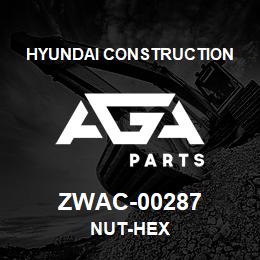 ZWAC-00287 Hyundai Construction NUT-HEX | AGA Parts