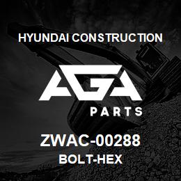 ZWAC-00288 Hyundai Construction BOLT-HEX | AGA Parts