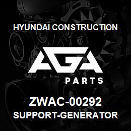 ZWAC-00292 Hyundai Construction SUPPORT-GENERATOR | AGA Parts