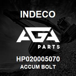 HP020005070 Indeco ACCUM BOLT | AGA Parts