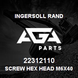 22312110 Ingersoll Rand SCREW HEX HEAD M6X40 LG W/PL WASHER | AGA Parts