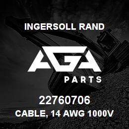 22760706 Ingersoll Rand CABLE, 14 AWG 1000V - UL 4-CONDUCTOR-SHIELDED-PW | AGA Parts