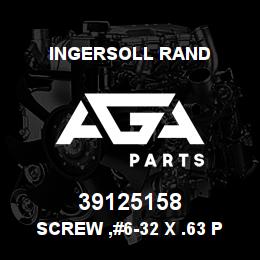 39125158 Ingersoll Rand SCREW ,#6-32 X .63 PHILLIPS HEAD TAPTITE | AGA Parts