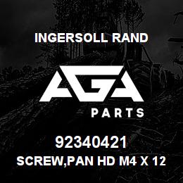 92340421 Ingersoll Rand SCREW,PAN HD M4 X 12 PLTD - M4X12MM | AGA Parts