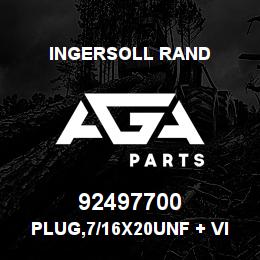 92497700 Ingersoll Rand PLUG,7/16X20UNF + VITON O RING - K900I - SIMILAR TO 95938965 | AGA Parts