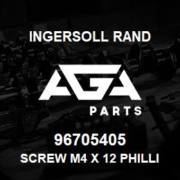 96705405 Ingersoll Rand SCREW M4 X 12 PHILLIPS PAN HD. 13M2AJ156M3 | AGA Parts