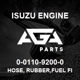 0-0110-9200-0 Isuzu Diesel HOSE, RUBBER,FUEL FILTER TO PUMP | AGA Parts