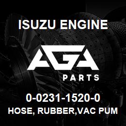 0-0231-1520-0 Isuzu Diesel HOSE, RUBBER,VAC PUMP RETURN | AGA Parts
