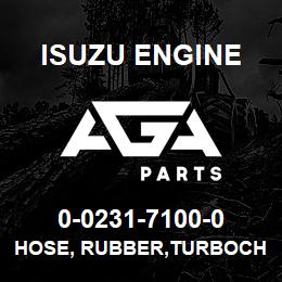 0-0231-7100-0 Isuzu Diesel HOSE, RUBBER,TURBOCHARGER RETURN | AGA Parts